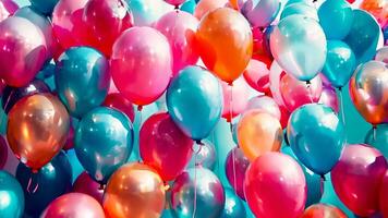 A bunch of colorful balloons floating in the air video