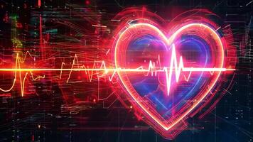 A heart with a heartbeat line in the middle of it video