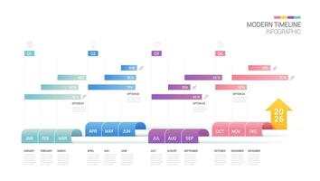 Business step timeline infographic arrow template. 2025 milestone element timeline diagram calendar and 4 quarter topics, infographics. vector