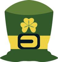 A green hat with a shamrock on it vector