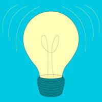 Minimalistic light bulb symbolizing creativity and fresh ideas for back to school projects. Perfect for educational themes. vector