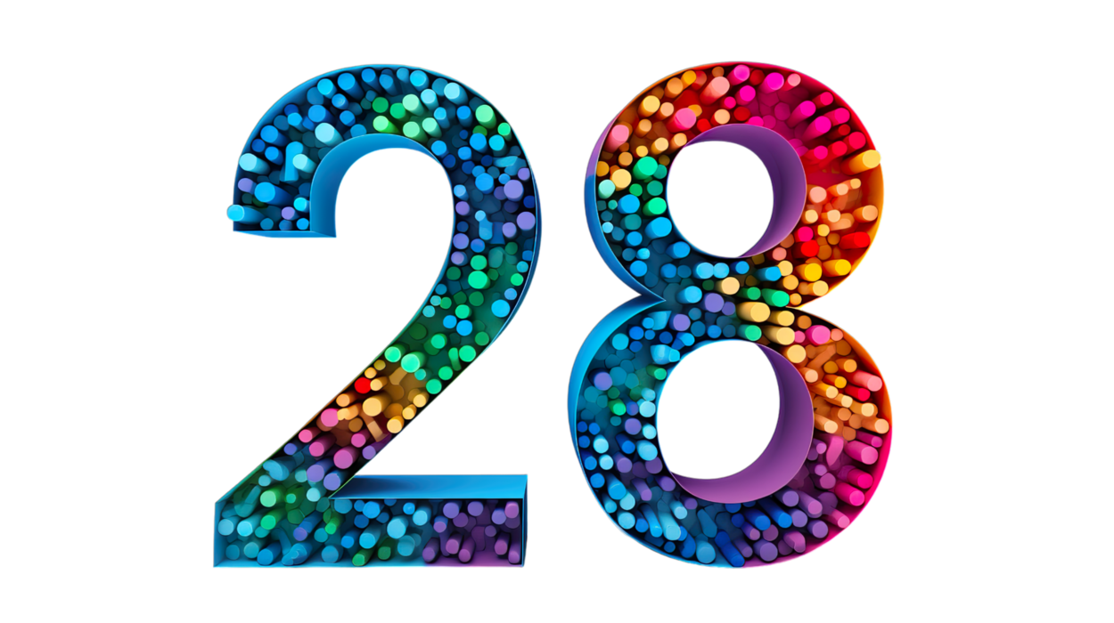 Number 28 PNGs for Free Download
