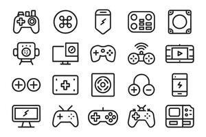Gaming, fun related editable icon set isolated flat illustration white background. vector