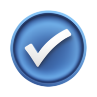3D Check Mark Icon Isolated on Transparent Background png