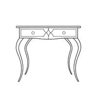 Console Table Specialty Furniture isolated continuous line art flat illustration on white background. vector