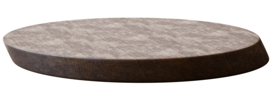 Natural round wooden podium on transparent background. Mock up for product display. Cut out pedestal or platform. Empty scene. Stage, showcase for advertising. 3D render. png