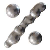 Chrome-like percentage symbol with liquid metal appearance, on transparent background. Futuristic, tech, modern design. Ideal for representing sales or discounts in innovative visuals. 3D. png