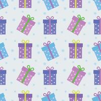 Seamless pattern with New Year's gifts. Merry Christmas and Happy New Year seamless background pattern. illustrations, drawings, style concept vector