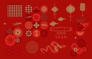 chinese element object for icon,sticker, decoration happy new year design vector