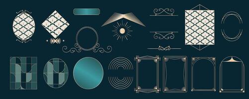 Vintage deco frame and border. Abstract decoration element object vector