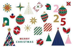 Christmas and happy new year element object design vector