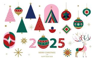 Christmas and happy new year element object design vector