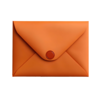 orange envelope , Transparent Background, Clean Design, orange envelope, Sealed Rectangular Envelope, Modern and Simple Style, Isolated Graphic Element for Mail png