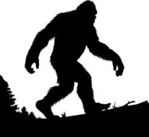 Bigfoot Walking Towards the forest Mysterious Creature in the Forest vector