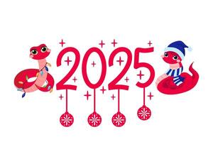 Chinese new year 2025 year of the Snake. Red Snake illustration and design. Red traditional Chinese designs with snakes. Lunar new year concept, geometric modern design. vector