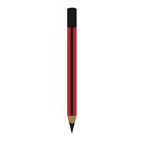 A red pencil with a black tip on a white background vector