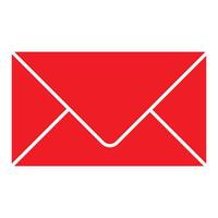 An red-coloured curved corner message icon on a white background vector