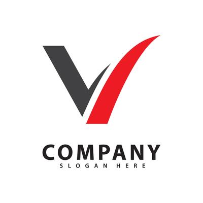 Letter V Simple template Logo