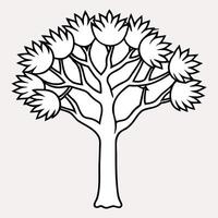 A tree with many leaves and branches on it vector