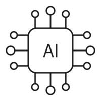 Artificial intelligence icon set. AI technology illustration. Artificial intelligence AI processor chip icon.AI Processor circuit. Ai Logo, Ai Icon. vector