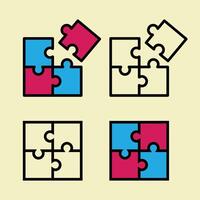 Puzzle Game Icon Set. Puzzle grid Synbol. vector