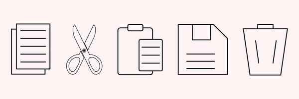 Set of Simple Flat Copy Paste Icon Illustration Design, Copy Paste Symbol Collection vector