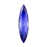 Tanzanite A deep blue violet tanzanite with a sharp reflection floating against a blurred background png