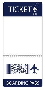 Airplane ticket with empty space for text, drawing vector