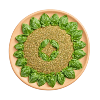 Italian seasoning mandala a savory circular design of Italian seasoning with oregano leaves and basil png