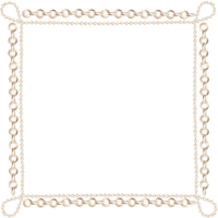 Square frame with different size gold chains in realistic style. Isolated watercolor illustration for scarf design, magazines, web pages, jewelry blogs, fairs and sales png