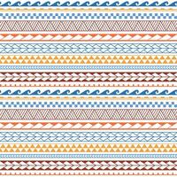 ethnic boho seamless pattern in maori style. Geometric border with decorative ethnic elements. Pastel colors horizontal pattern. vector