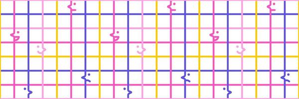 Seamless checkered repeating pattern with grid. background, geometric, doodle style vector