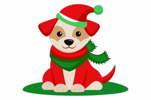 Adorable Christmas Dog Graphics for Holiday Design Projects Ideal for Logos, Illustrations, Gift Tags, and Unique Seasonal Branding to Add Festive Cheer to Your Creative Work vector