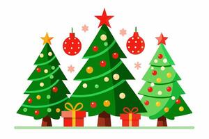 Charming Christmas Trees Graphics for Holiday Design Projects Ideal for Greeting Cards, Logos, Illustrations, Gift Tags, and Unique Seasonal Branding to Add Festive Cheer vector