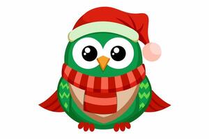 Adorable Christmas Owl Graphics for Holiday Design Projects Ideal for Logos, Illustrations, Gift Tags, and Unique Seasonal Branding to Add a Touch of Festive Cheer to Your Work vector