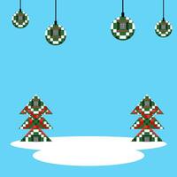 Christmas tree and snow background for decoration vector