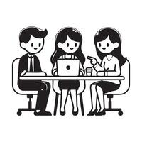 Team Collaboration in a Modern Office Environment with Workers Discussing vector