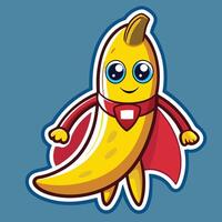 Caped Crusader Banana The Superhero Fruit in a Sticker vector