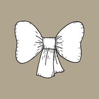 Hand drawn bow. Sketch style bow black and white drawing isolated illustration for for label or poster vector