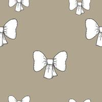 Seamless pattern with bows. Hand drawn bow print. Design for wrapping paper, packaging, background, fabric, textile, home decor, gifts, greetings. vector