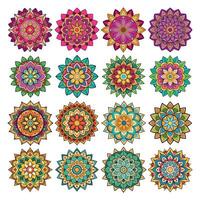 A set of colorful mandalas on a white background vector