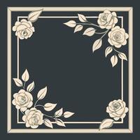 A square frame with roses on it vector