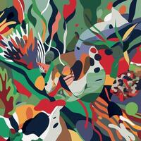 An abstract painting with many different colors vector