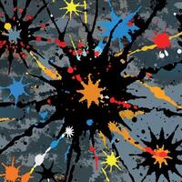 A colorful paint splatter pattern on a gray background vector