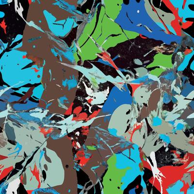 A colorful abstract painting with many different colors