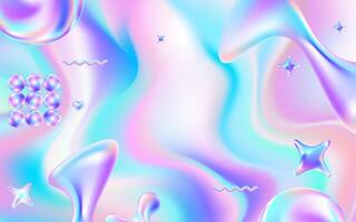 Abstract Holographic Background with Fluid Shapes vector