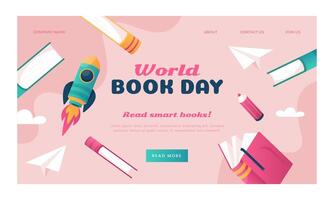 World Book Day Gradient Landing page template vector