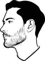 A man with a beard and a beard in profile vector