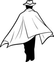 A man in a hat and cloak walking vector