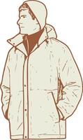 A man in a winter jacket vector